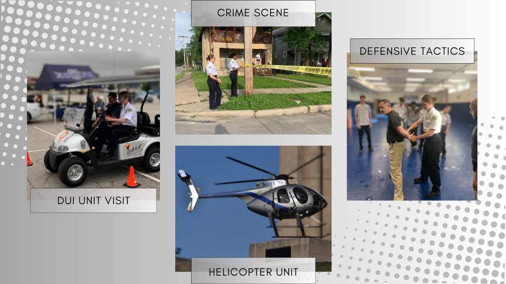 Visit the DUI Unit, the Helicopter Unit, a crime scene and learn defensive tactics.